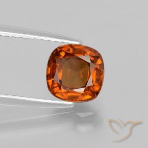 Granate hessonita naranja natural de 1,80 ct, corte cojín, VS-SI