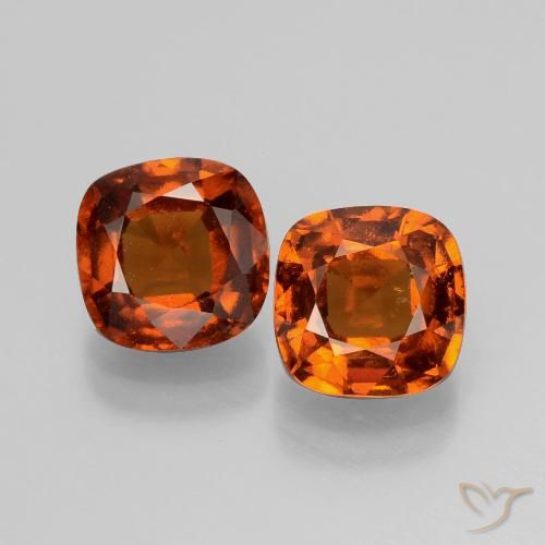 3.52ctw Natural Naranja fuego granate hessonita, Forma Cojín, VS-SI