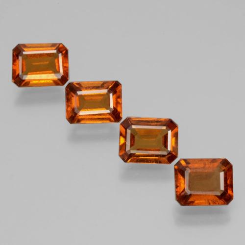 Gemas de granate hessonita naranja natural de 5,29 ct, corte esmeralda, VS
