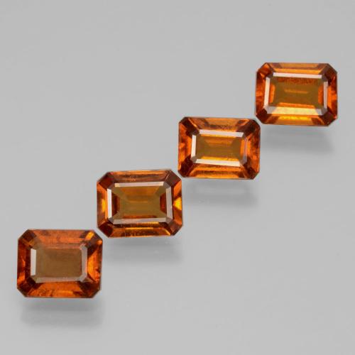 Gemas de granate hessonita naranja natural de 5,29 ct, corte esmeralda, VS