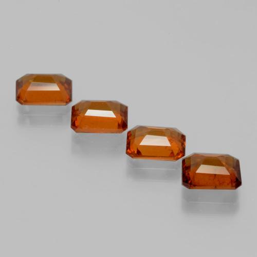 Gemas de granate hessonita naranja natural de 5,29 ct, corte esmeralda, VS