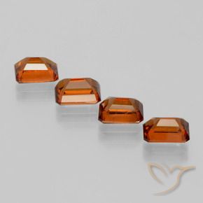 Gemas de granate hessonita Naranja oscuro natural de 4.90 ct, Corte Octágono / Esmeralda, VS