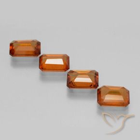 Gemas de granate hessonita Naranja oscuro natural de 6.03 ct, Corte Octágono / Esmeralda, VS