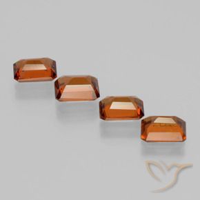 Gemas de granate hessonita Naranja medio natural de 4.36 ct, Corte Octágono / Esmeralda, VS