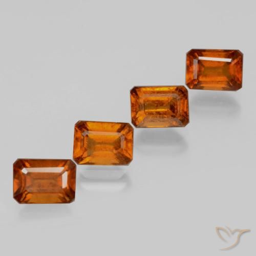 Gemas de granate hessonita Naranja oscuro natural de 5.56 ct, Corte Octágono / Esmeralda, VS-SI