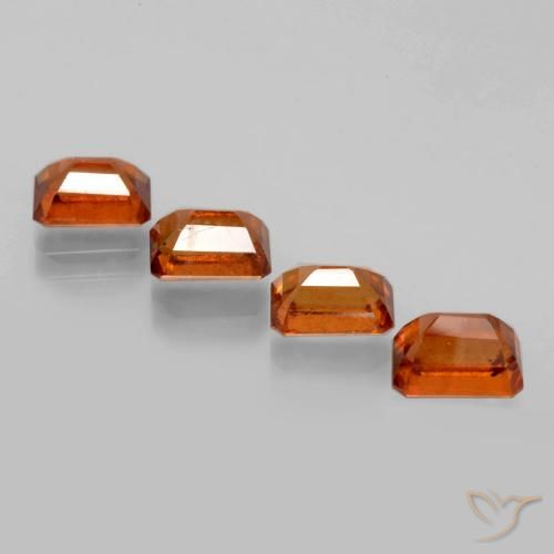 Gemas de granate hessonita Naranja oscuro natural de 5.56 ct, Corte Octágono / Esmeralda, VS-SI
