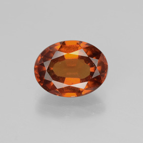 Granate hessonita naranja natural de 2,17 ct, corte óvalo, VS