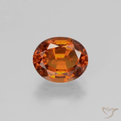 1.75ct Natural Naranja oscuro granate hessonita, Ovalada, VS