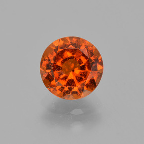 Granate hessonita naranja natural de 1,57 ct, corte redondo, VS-SI