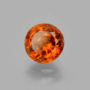 Granate hessonita naranja natural de 1,57 ct, corte redondo, VS-SI
