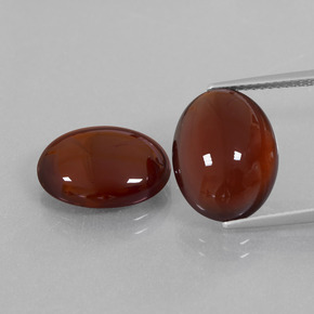 Gemas de granate hessonita marrón natural de 15,87 ct, corte óvalo, translúcido