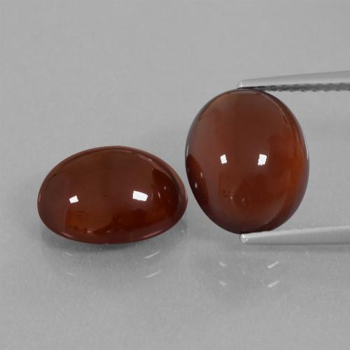 Gemas de granate hessonita Rojo oscuro natural de 9.41 ct, Corte Óvalo, Translúcido