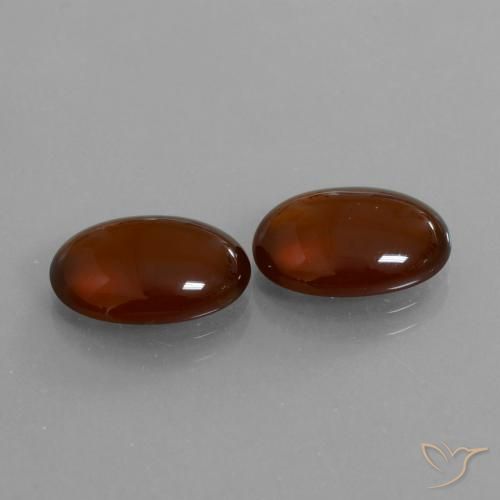Gemas de granate hessonita Marrón oscuro medio natural de 9.31 ct, Ovalada, Translúcido