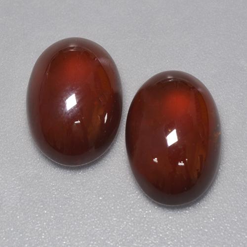 Gemas de granate hessonita Marrón oscuro medio natural de 9.93 ct, Corte Óvalo, Translúcido