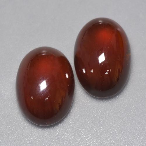 Gemas de granate hessonita Marrón oscuro medio natural de 9.93 ct, Corte Óvalo, Translúcido