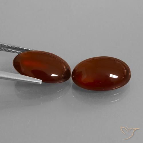 Gemas de granate hessonita Marrón rojizo natural de 9.78 ct, Ovalada, Translúcido