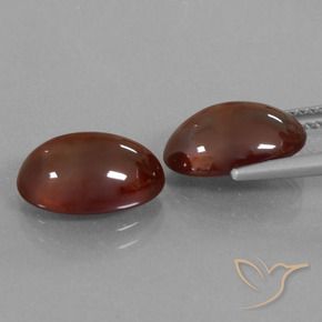 Gemas de granate hessonita Rojo oscuro natural de 8.68 ct, Ovalada, Translúcido