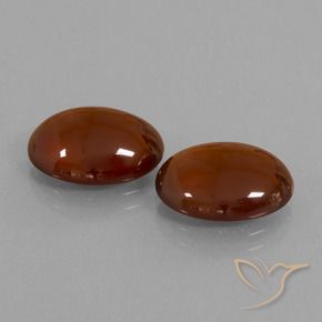 Gemas de granate hessonita Marrón oscuro medio natural de 12.00 ct, Ovalada, Translúcido