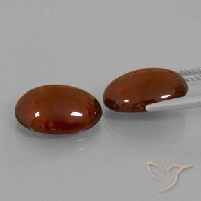 Gemas de granate hessonita Marrón oscuro medio natural de 12.00 ct, Ovalada, Translúcido