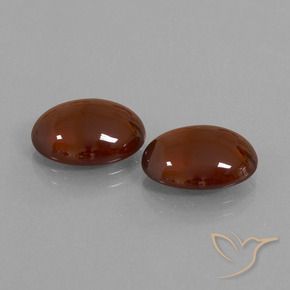 Gemas de granate hessonita Marrón oscuro medio natural de 12.31 ct, Ovalada, Translúcido