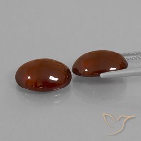 Gemas de granate hessonita Marrón oscuro medio natural de 12.31 ct, Ovalada, Translúcido