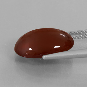 granate hessonita Marrón oscuro medio natural de 7.09 ct, Corte Óvalo, Translúcido