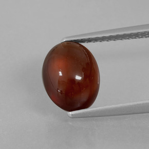 Granate hessonita naranja natural de 2,77 ct, corte óvalo, translúcido