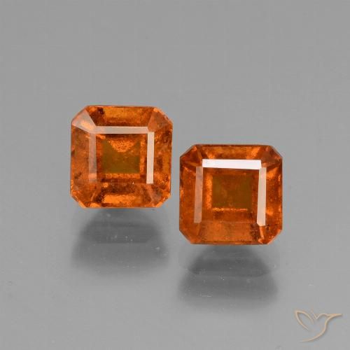 3.22ctw Natural Naranja fuego granate hessonita, corte esmeralda, VS