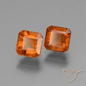 Gemas de granate hessonita Naranja fuego natural de 3.22 ct, Corte Octágono / Esmeralda, VS
