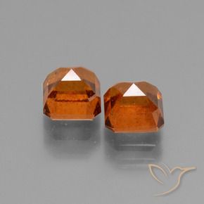 Gemas de granate hessonita Naranja fuego natural de 3.22 ct, Corte Octágono / Esmeralda, VS