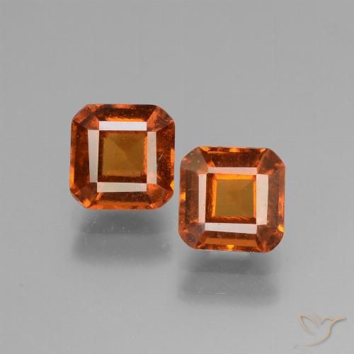 2.86ctw Natural Naranja oscuro granate hessonita, corte esmeralda, VS