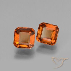 Gemas de granate hessonita Naranja oscuro natural de 2.86 ct, Corte Octágono / Esmeralda, VS