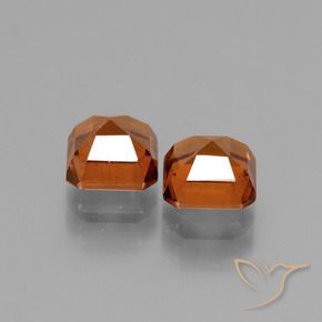 Gemas de granate hessonita Naranja oscuro natural de 2.86 ct, Corte Octágono / Esmeralda, VS