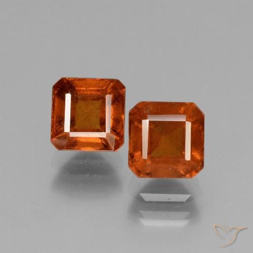 3.17ctw Natural Naranja rojizo Granate Hessonita, corte esmeralda, VS