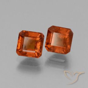 Gemas de granate hessonita Naranja rojizo natural de 3.17 ct, Corte Octágono / Esmeralda, VS