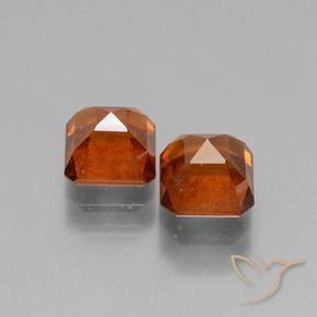 Gemas de granate hessonita Naranja rojizo natural de 3.17 ct, Corte Octágono / Esmeralda, VS