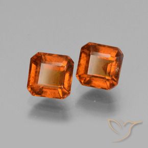 Gemas de granate hessonita Naranja medio natural de 3.16 ct, Corte Octágono / Esmeralda, VS-SI