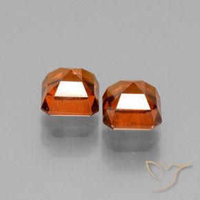 Gemas de granate hessonita Naranja medio natural de 3.16 ct, Corte Octágono / Esmeralda, VS-SI