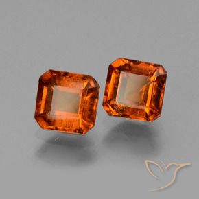 Gemas de granate hessonita Naranja oscuro natural de 2.77 ct, Corte Octágono / Esmeralda, VS-SI