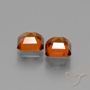 Gemas de granate hessonita Naranja oscuro natural de 2.77 ct, Corte Octágono / Esmeralda, VS-SI