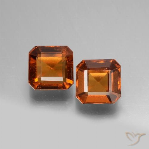 2.98ctw Natural Naranja medio granate hessonita, corte esmeralda, VS-SI
