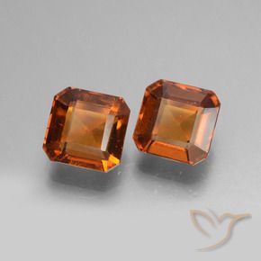 Gemas de granate hessonita Naranja medio natural de 2.98 ct, Corte Octágono / Esmeralda, VS-SI