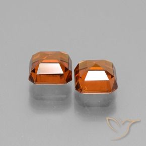 Gemas de granate hessonita Naranja medio natural de 2.98 ct, Corte Octágono / Esmeralda, VS-SI