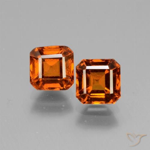 2.91ctw Natural Naranja medio Granate Hessonita, corte esmeralda, VS
