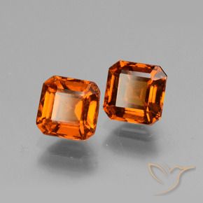 Gemas de granate hessonita Naranja medio natural de 2.91 ct, Corte Octágono / Esmeralda, VS