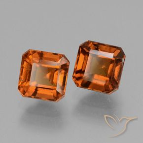Gemas de granate hessonita Naranja oscuro natural de 3.44 ct, Corte Octágono / Esmeralda, VS