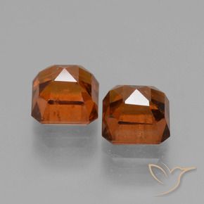 Gemas de granate hessonita Naranja oscuro natural de 3.44 ct, Corte Octágono / Esmeralda, VS