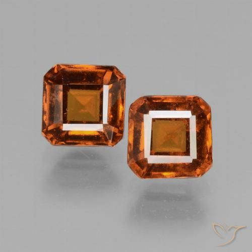 2.75ctw Natural Naranja medio granate hessonita, corte esmeralda, VS-SI