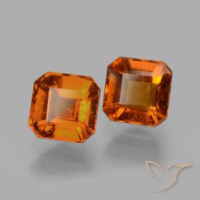 Gemas de granate hessonita Naranja oscuro natural de 2.99 ct, Corte Octágono / Esmeralda, VS