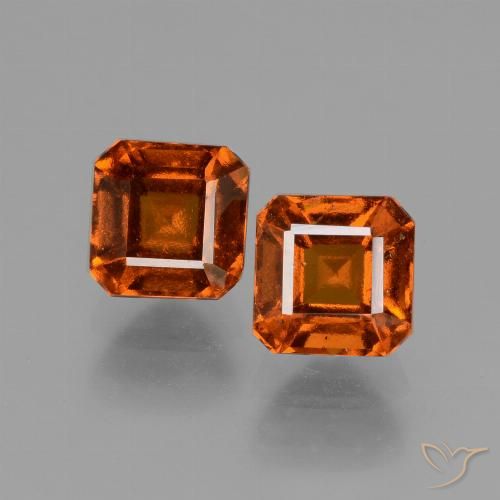 2.94ctw Natural Ámbar naranja granate hessonita, corte esmeralda, VS